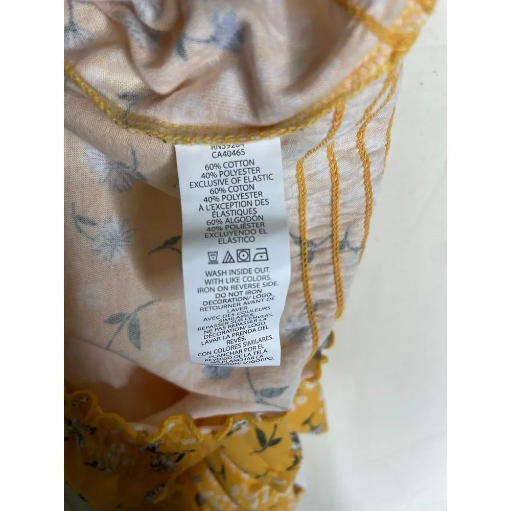 NWT The Children's PLACE Yellow Floral Print Top Size Small‎ Tuscan Sun